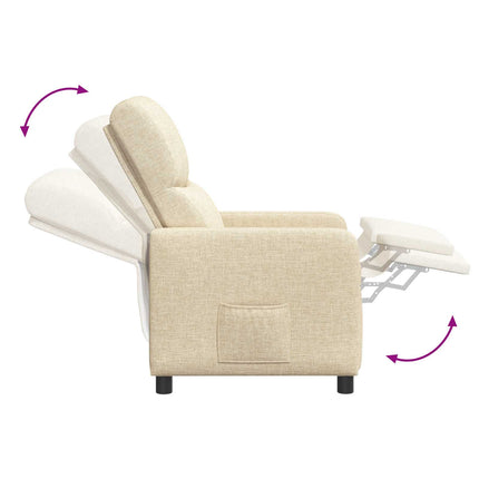Recliner Gräddvit Tyg