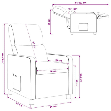 Recliner Gräddvit Tyg