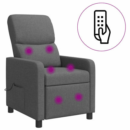 Massagefåtölj Mörkgrå Tyg