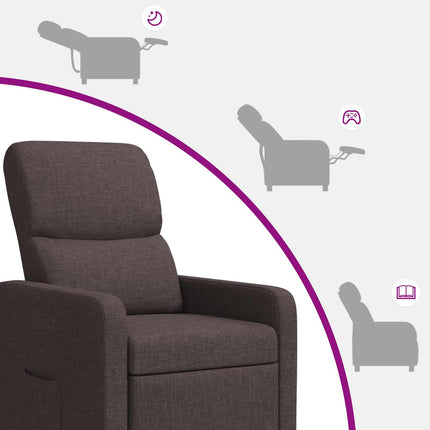 Massagefåtölj Mörkbrun Tyg