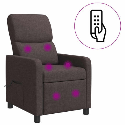 Massagefåtölj Mörkbrun Tyg