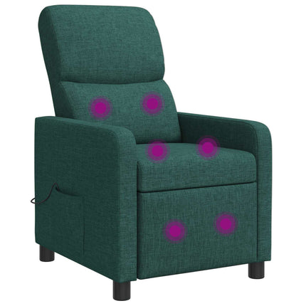 Massagefåtölj Mörkgrön Tyg