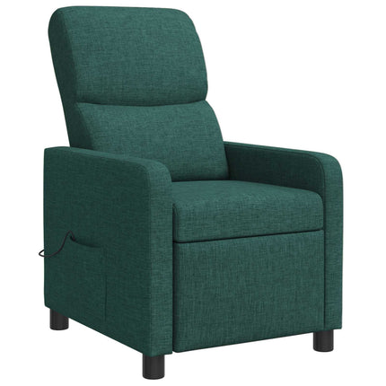 Massagefåtölj Mörkgrön Tyg