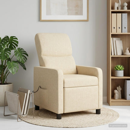 Massagefåtölj Gräddvit Polyester