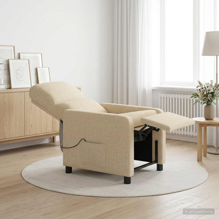 Massagefåtölj Gräddvit Polyester
