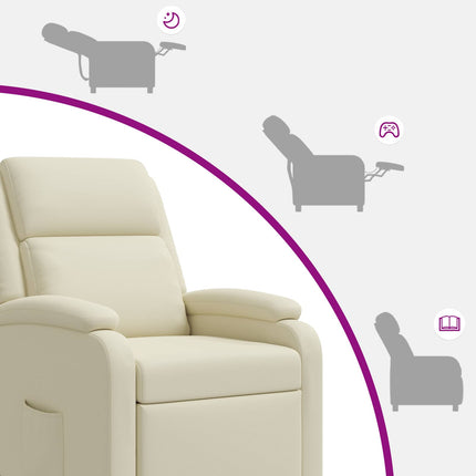 Recliner Gräddvit Konstläder