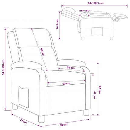 Recliner Svart Tyg