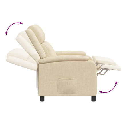 Recliner Gräddvit Tyg