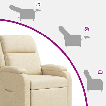 Recliner Gräddvit Tyg