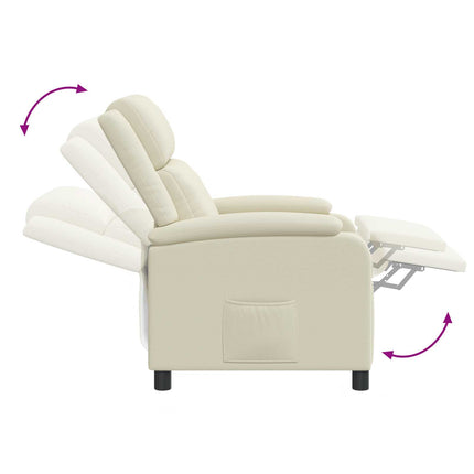 Massagefåtölj Gräddvit Konstläder