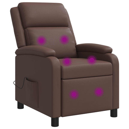 Massagefåtölj Brun Konstläder