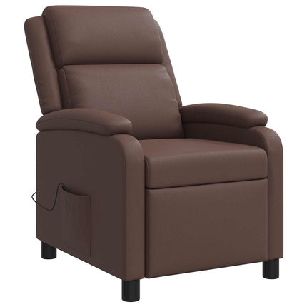 Massagefåtölj Brun Konstläder