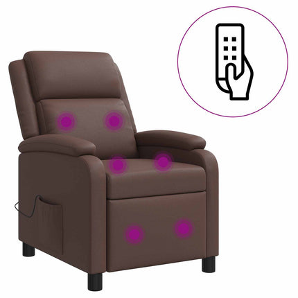 Massagefåtölj Brun Konstläder