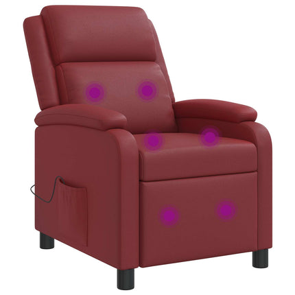 Massagefåtölj Vinröd Konstläder
