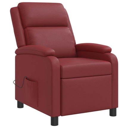 Massagefåtölj Vinröd Konstläder