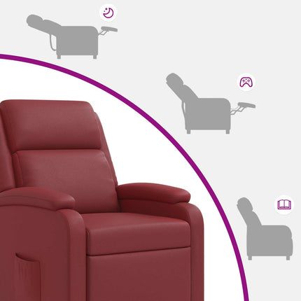 Massagefåtölj Vinröd Konstläder