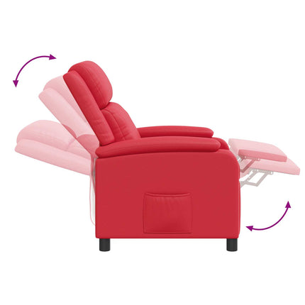 Massagefåtölj Röd Konstläder