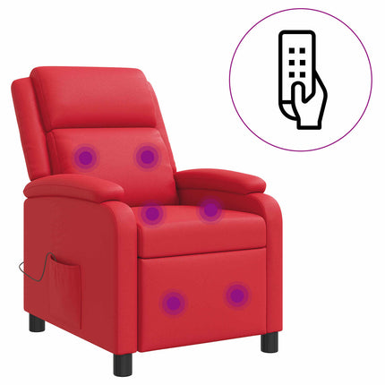 Massagefåtölj Röd Konstläder