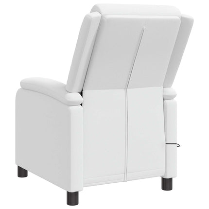 Massagefåtölj Vit Konstläder
