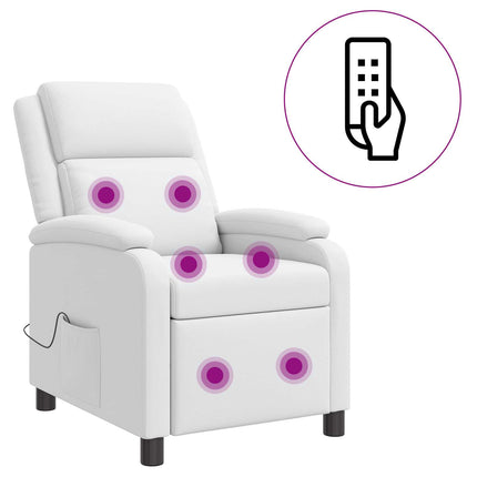 Massagefåtölj Vit Konstläder