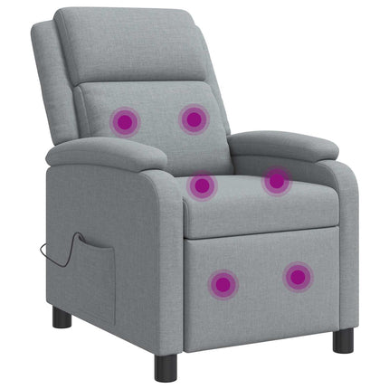 Massagefåtölj Ljusgrå Tyg
