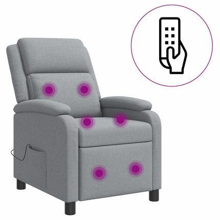 Massagefåtölj Ljusgrå Tyg