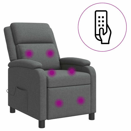 Massagefåtölj Mörkgrå Tyg