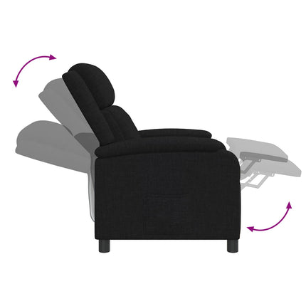 Massagefåtölj Svart Tyg