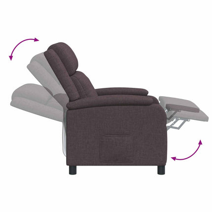 Massagefåtölj Mörkbrun Tyg