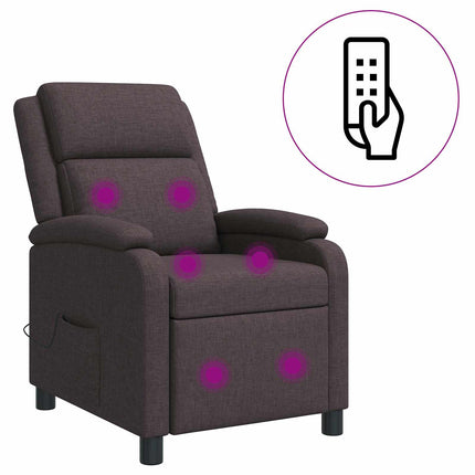 Massagefåtölj Mörkbrun Tyg