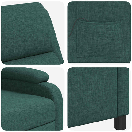 Massagefåtölj Mörkgrön Tyg