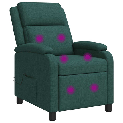 Massagefåtölj Mörkgrön Tyg