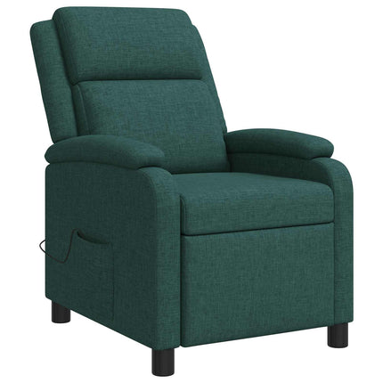 Massagefåtölj Mörkgrön Tyg
