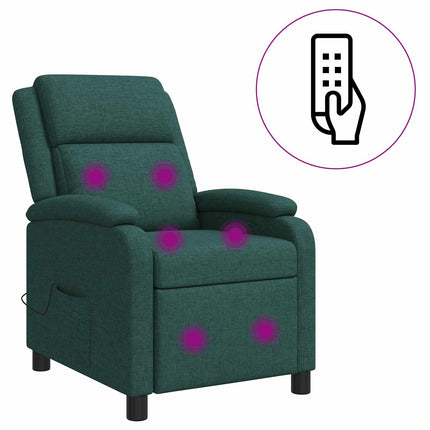 Massagefåtölj Mörkgrön Tyg
