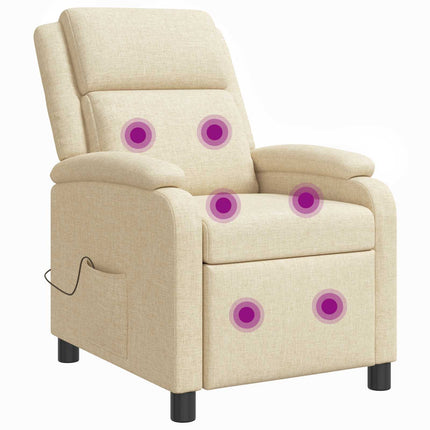 Massagefåtölj Gräddvit Tyg