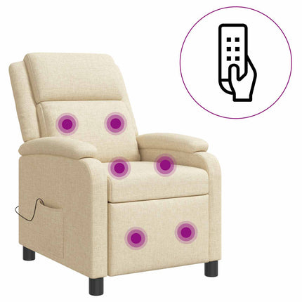 Massagefåtölj Gräddvit Tyg