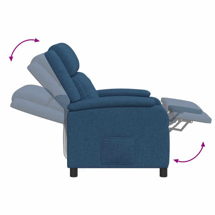 Massagefåtölj Blå Tyg