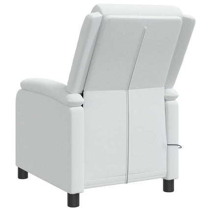 Massagefåtölj Vit Tyg