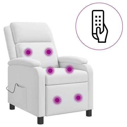 Massagefåtölj Vit Tyg