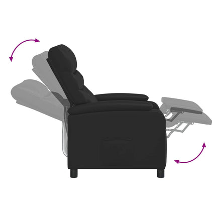 Recliner Svart Konstläder
