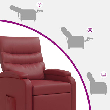 Recliner Vinröd Konstläder