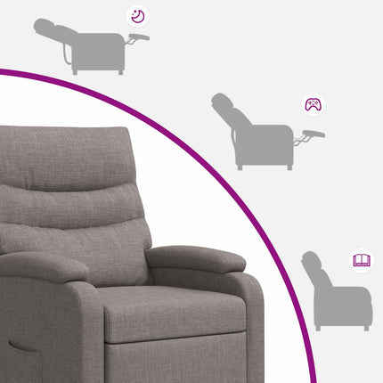 Recliner Taupe Tyg