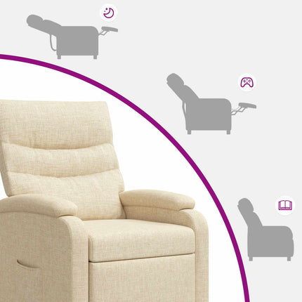Recliner Gräddvit Tyg