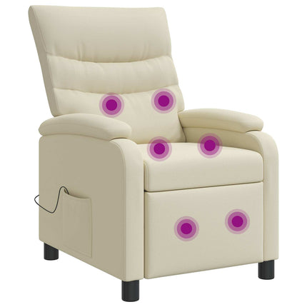 Massagefåtölj Gräddvit Konstläder