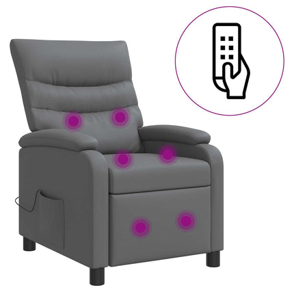 Massagefåtölj Grå Konstläder