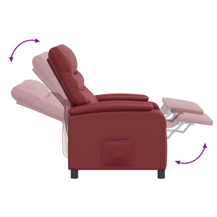 Massagefåtölj Vinröd Konstläder
