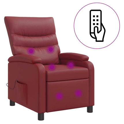 Massagefåtölj Vinröd Konstläder