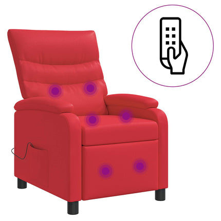 Massagefåtölj Röd Konstläder