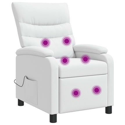 Massagefåtölj Vit Konstläder