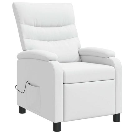 Massagefåtölj Vit Konstläder